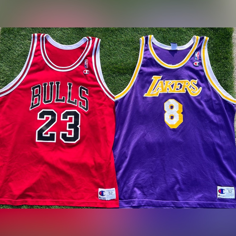 52 XXL Vintage 90s Champion #8 Kobe Bryant & #23 Michael Jordan Bulls & Lakers